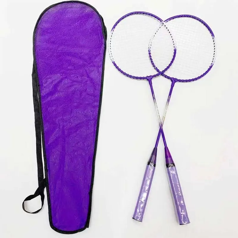 JSEIAJB Badminton Racket with Racket Bag Iron Alloy Primary Training Racket