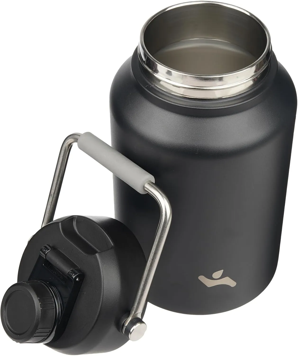 Jug with Handle,87 oz Insulated Water Bottle with Carrying Pouch, Double Wall Vacuum Stainless Steel Metal Bottle,Black