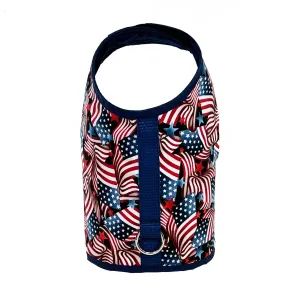 July 4th Patriotic Flag Print Dog Vest Harness