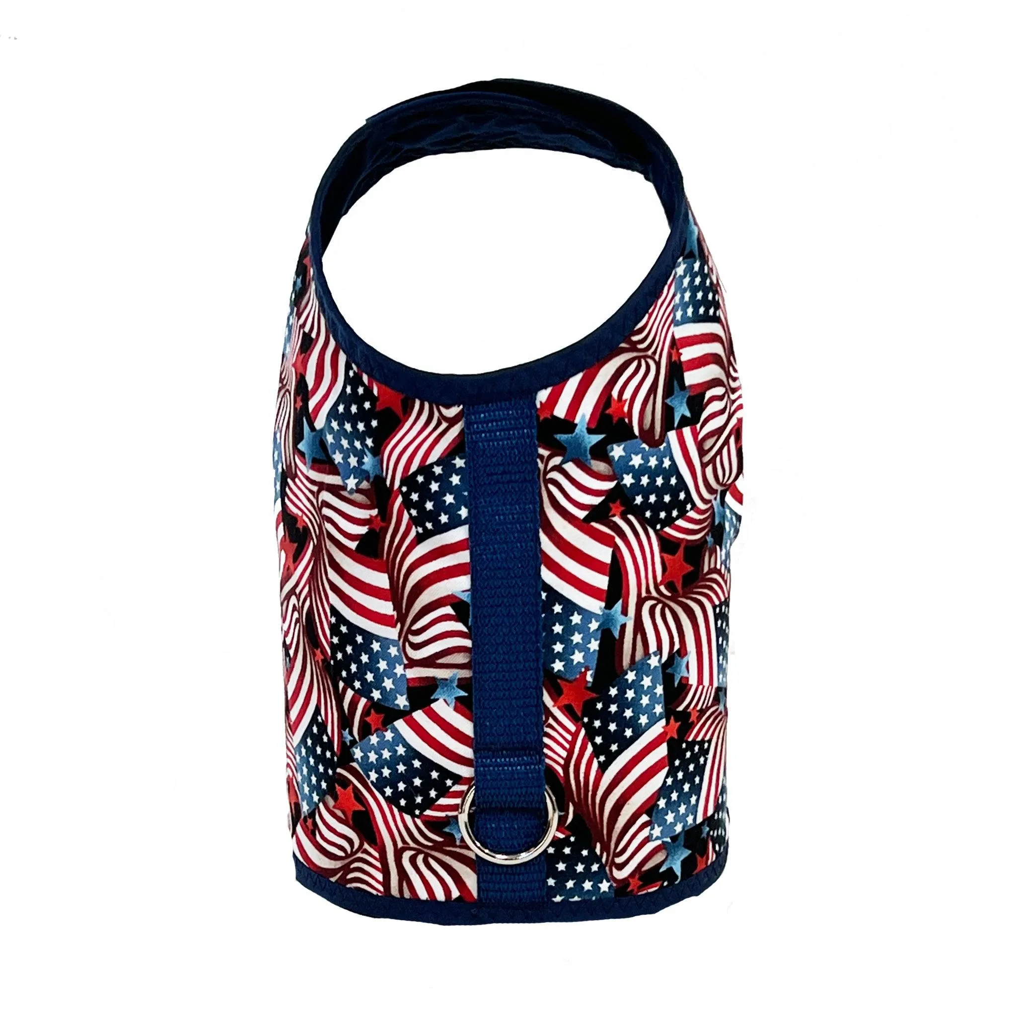 July 4th Patriotic Flag Print Dog Vest Harness