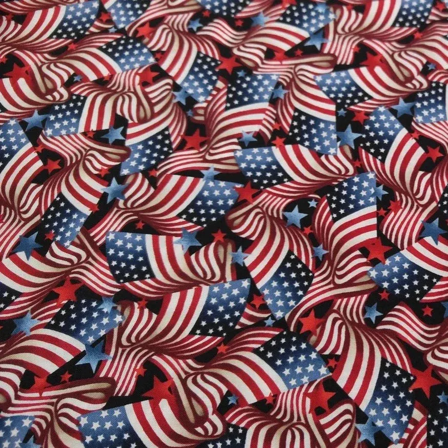 July 4th Patriotic Flag Print Dog Vest Harness