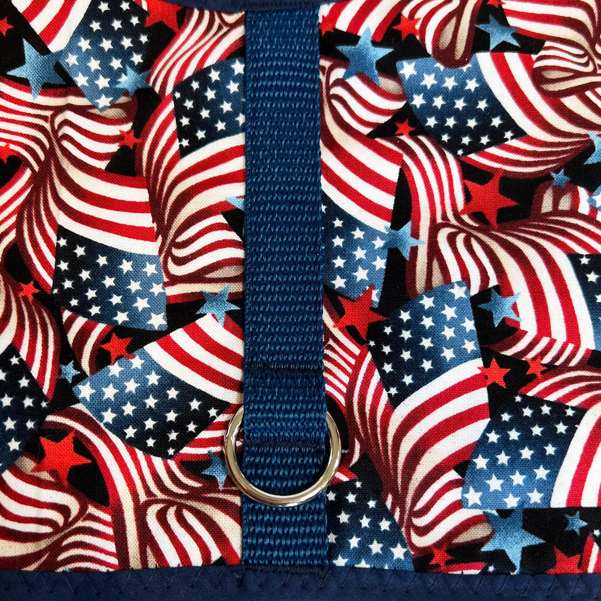 July 4th Patriotic Flag Print Dog Vest Harness