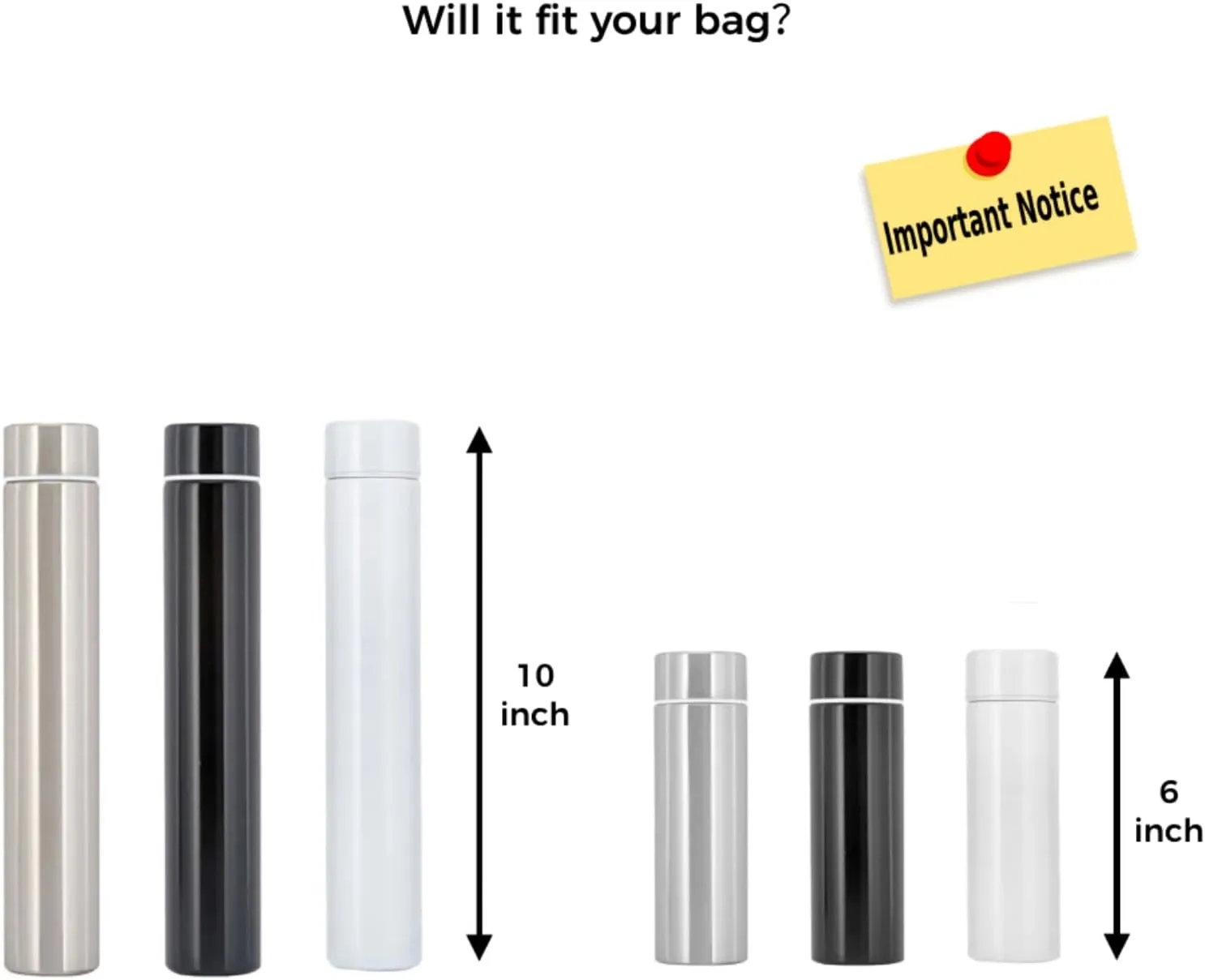 Jumigra Insulated Water Bottle, 18/8 (304) Stainless Steel, Super Slim Skinny Mini, Portable, Leak Proof, 5oz, White