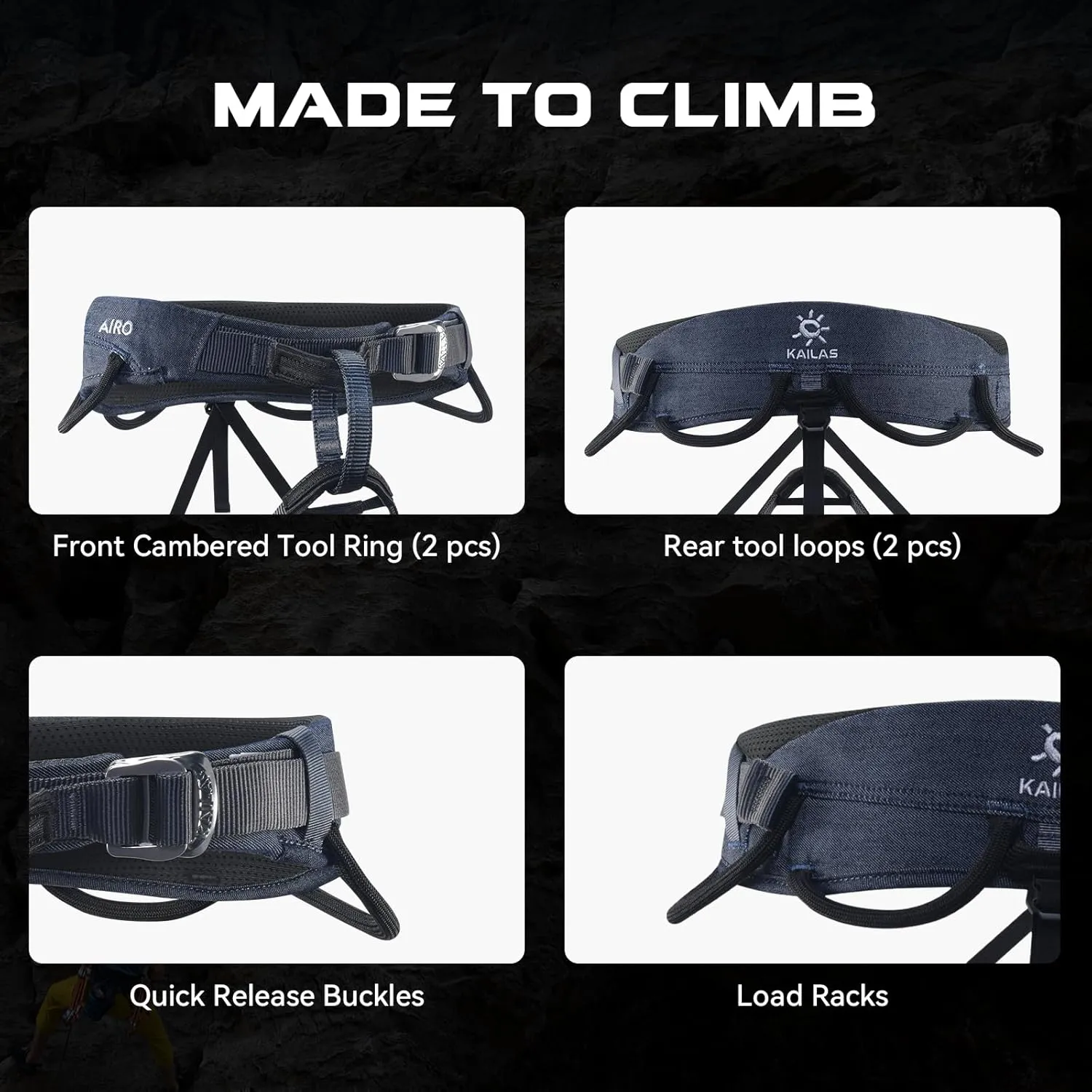 KAILAS Airo Rock Climbing Harness Men Roofing Harness Tree Climbing Mountaineering Rappelling Harness Women Adjustable