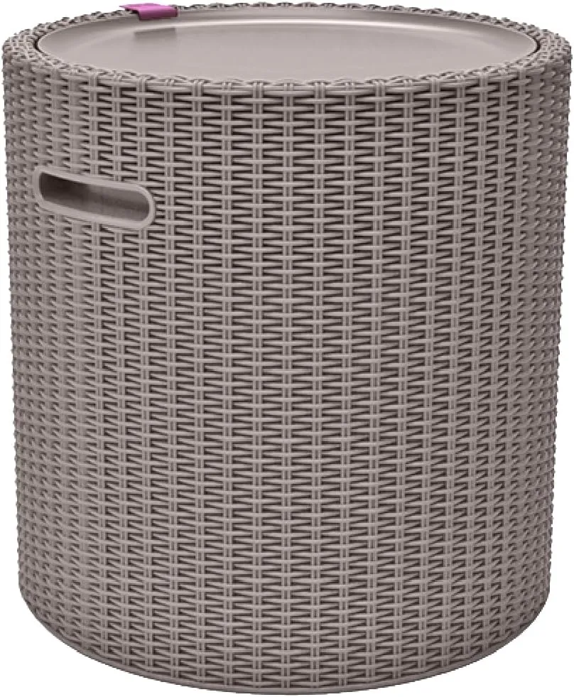 Keter Cool Side Table Cooler 3 in 1 Outdoor Patio Table and Ice Chest Storage, Ideal Hot Tub Table, Decor and Outdoor Patio Bar, Portable Bar, Taupe
