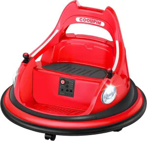 Kids Bumper car, 12V Battery Powered w/Music, Light, Ages 37-96 Months,Red