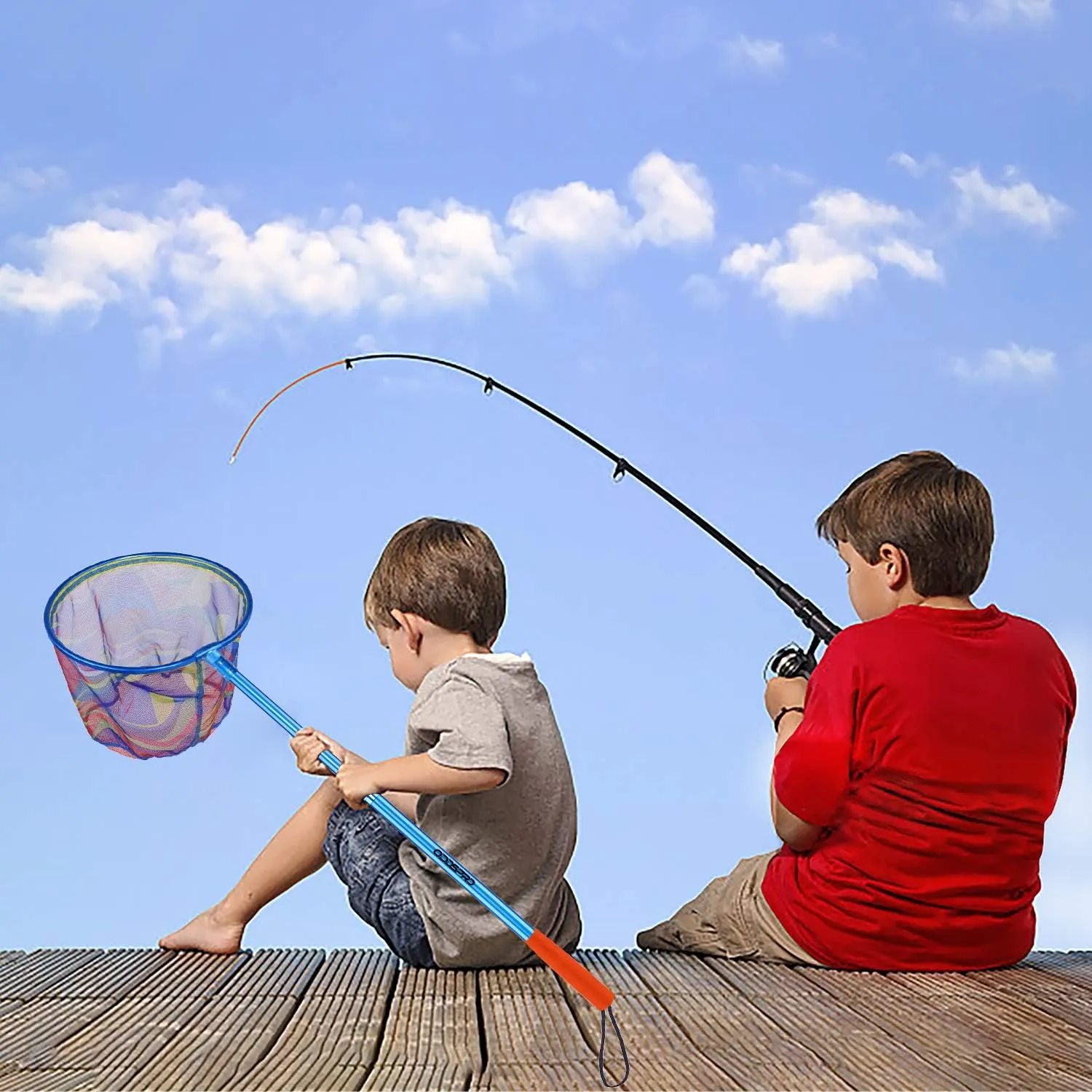 Kids Fishing Net - Telescoping Bait, Minnow, and Butterfly Net With 11.4" Depth, Handle Extends to 30" for Easy Catch and Release