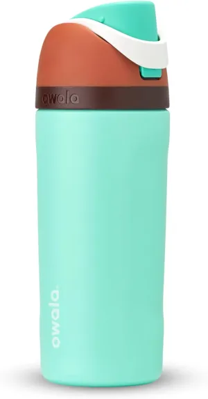 Kids FreeSip Insulated Stainless Steel Water Bottle with Straw for Sports, Travel, and School BPA-Free Sports Water Bottle, 16 oz, Mint Chocolate