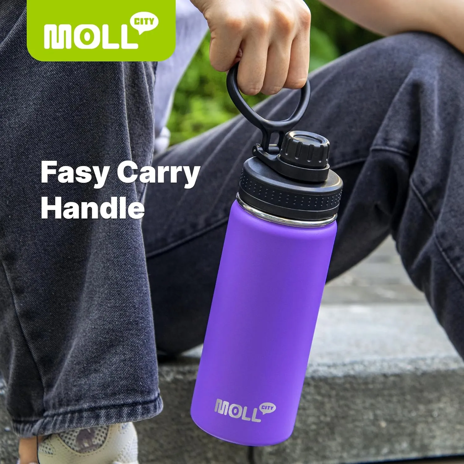 Kids Insulated Water Bottle-16 oz Stainless Steel Vacuum Wide Mouth Sports Flask with Silicone Boot-Reusable Metal Leak Proof Travel Water Bottle for Girls Boys, BPA-Free(Apple Green)