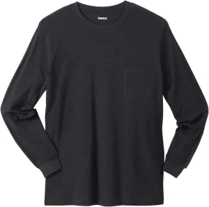 KingSize Men's Big & Tall Shrink-Less Lightweight Long-Sleeve Crewneck Pocket T-Shirt