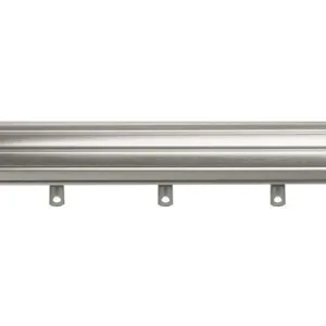 Kirsch Designer Metals 1 3/8 Inch Diameter Fluted Traverse Curtain Rod set with Plain Slides, 38 - 66 Inches