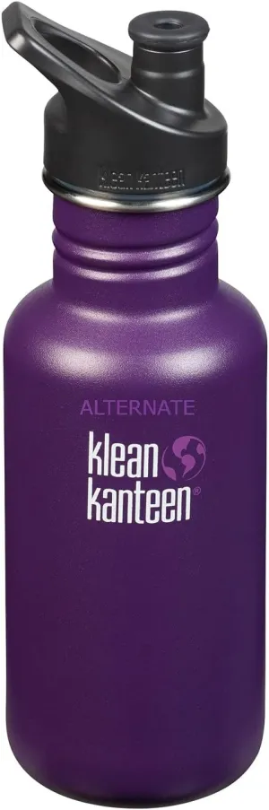 Klean Kanteen 16 oz Wide Mouth Insulated Bottle Brushed Stainless, With Leak Proof Café Cap 2.0 and Loop Cap