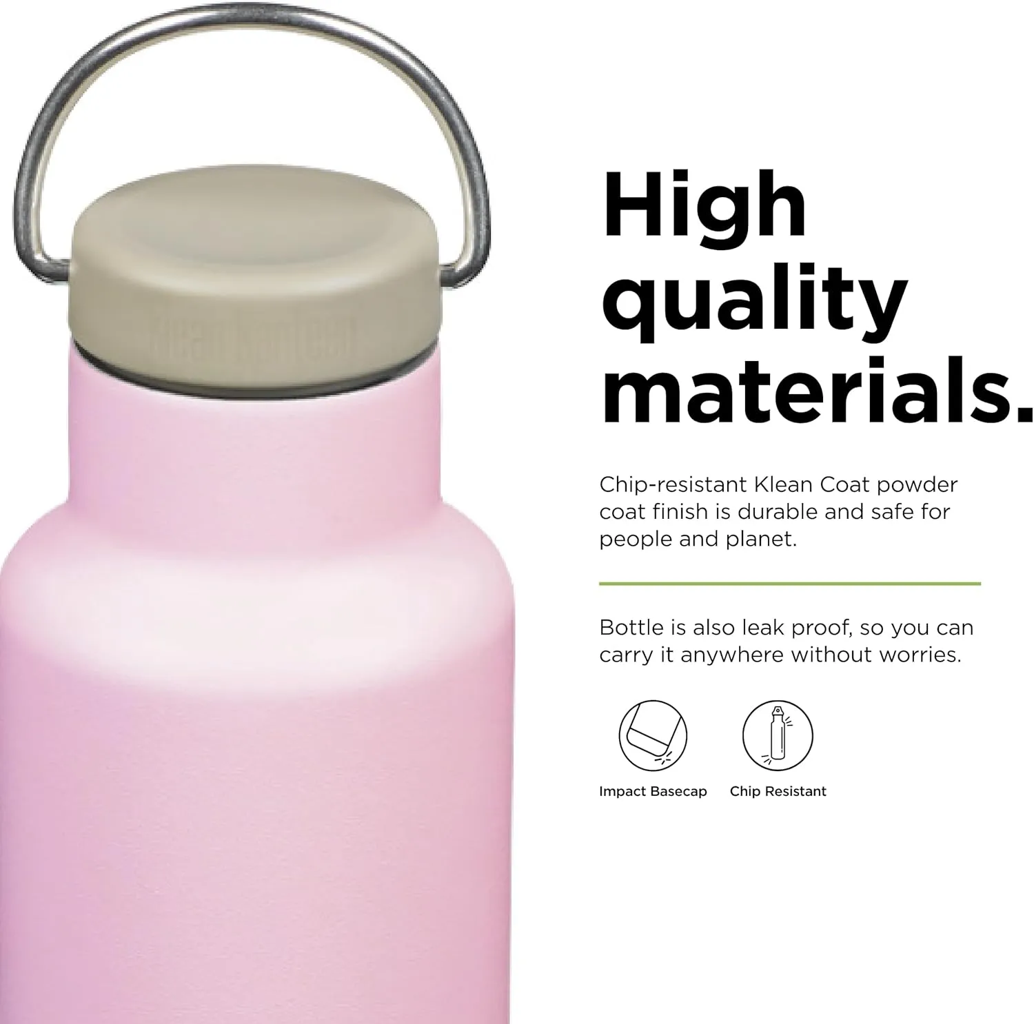 Klean Kanteen Classic Insulated Water Bottle with Loop Cap - Stainless Steel Drinking Bottle for Hot & Cold Beverages - Dishwasher-Safe Travel Bottle - Lotus, 20 oz