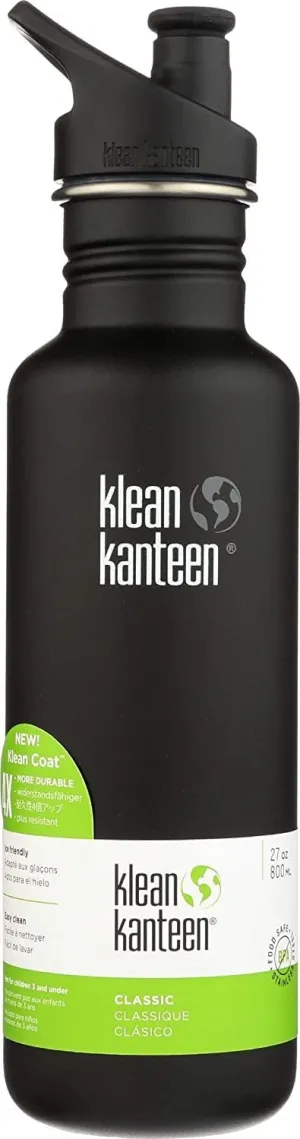 Klean Kanteen Classic Stainless Steel Singel Wall Non-Insulated Water Bottle with Sport Cap