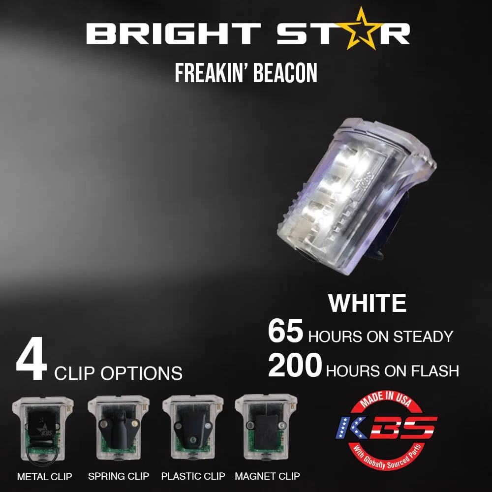 Koehler Bright Star Freakin’ Beacon Personal Safety Light | Visible from 1000  Feet | IP67 Water-Resistant and Intrinsically Safe Design for Work, Industrial Use, Running, Biking, More, White (71020W)