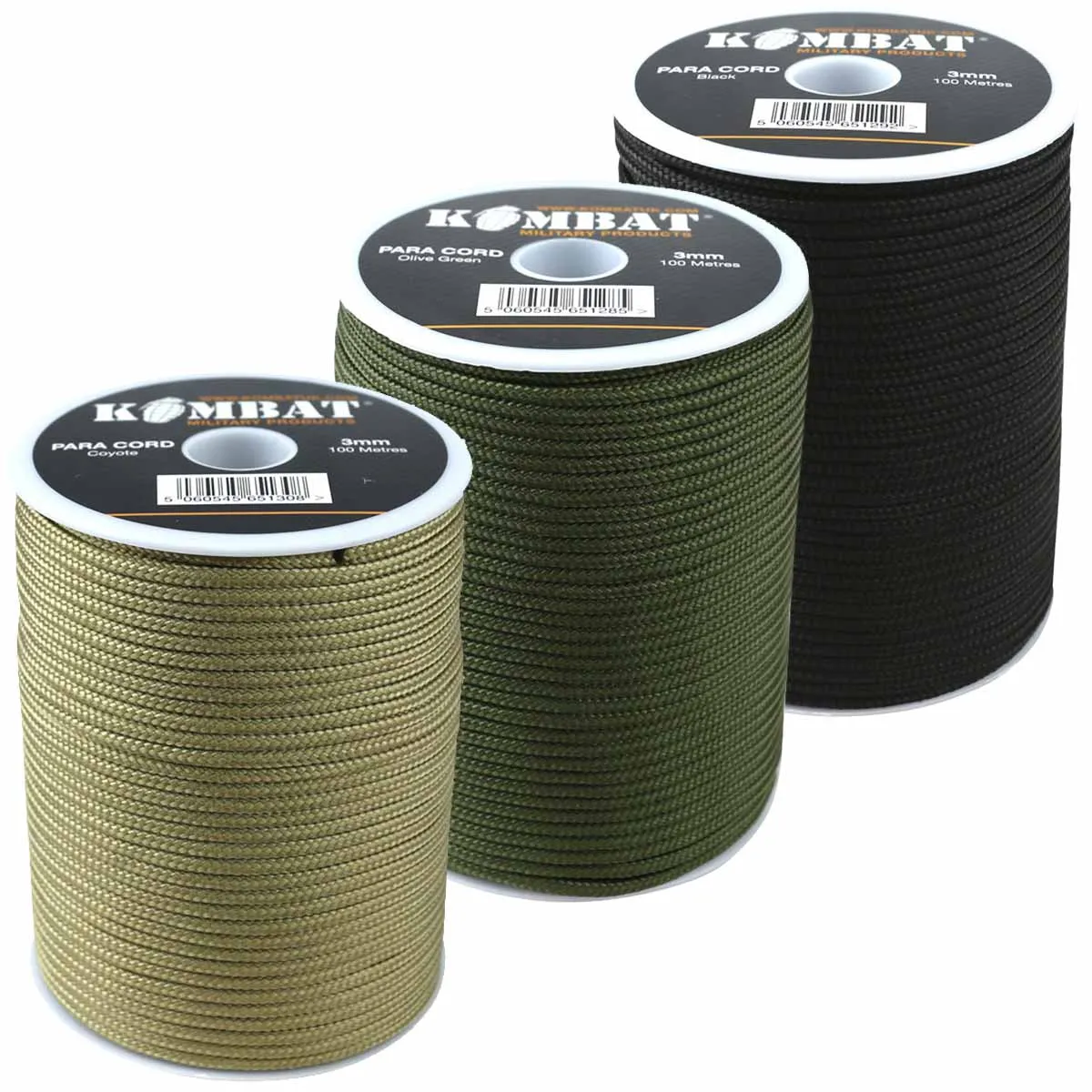 Kombat Paracord - 100 metres x 3mm