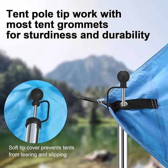 KOMCLUB Telescoping Tent Poles Tarp Poles Adjustable 94.5" Camping Poles Lightweight Tent Poles Stainless Steel Rods for Camping Hiking Outdoor Sport Activities