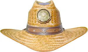 Kool Breeze Men's Cowboy Solar Hat With Built-in Fan - Solar Powered Straw Sun Hat (Extra Large)