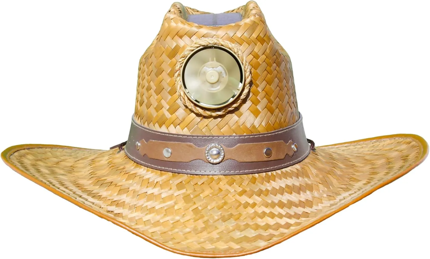 Kool Breeze Men's Cowboy Solar Hat With Built-in Fan - Solar Powered Straw Sun Hat (Extra Large)