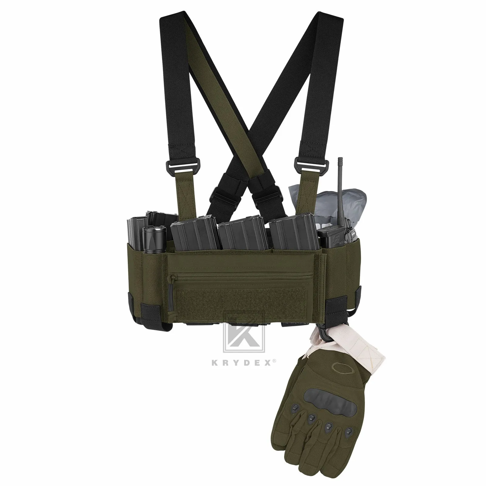 Krydex Tactical Ready Chest Rig Concealed Rig Elastic Cummerbund X Harness   Sticky GP Candy Pouch