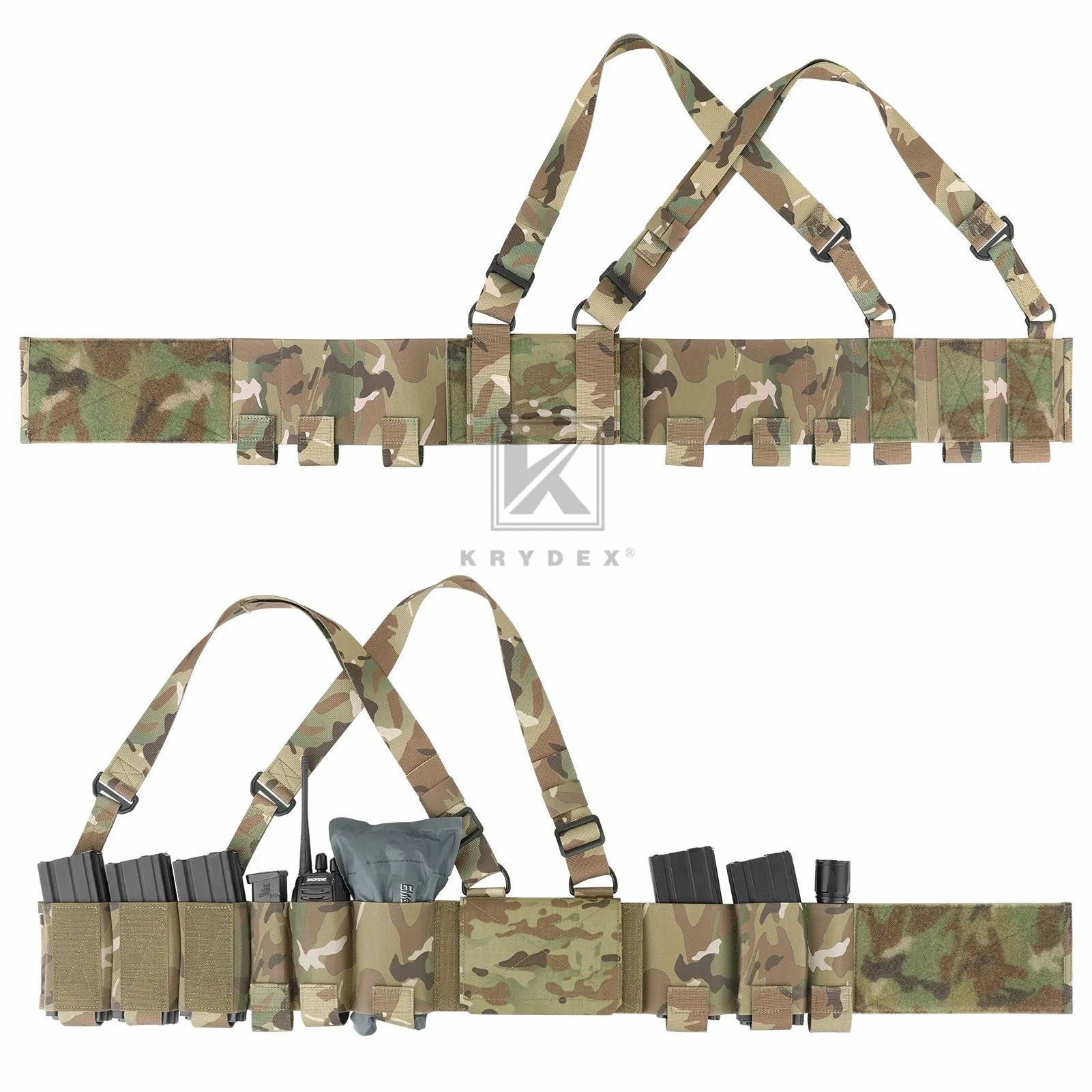 Krydex Tactical Ready Chest Rig Concealed Rig Elastic Cummerbund X Harness   Sticky GP Candy Pouch