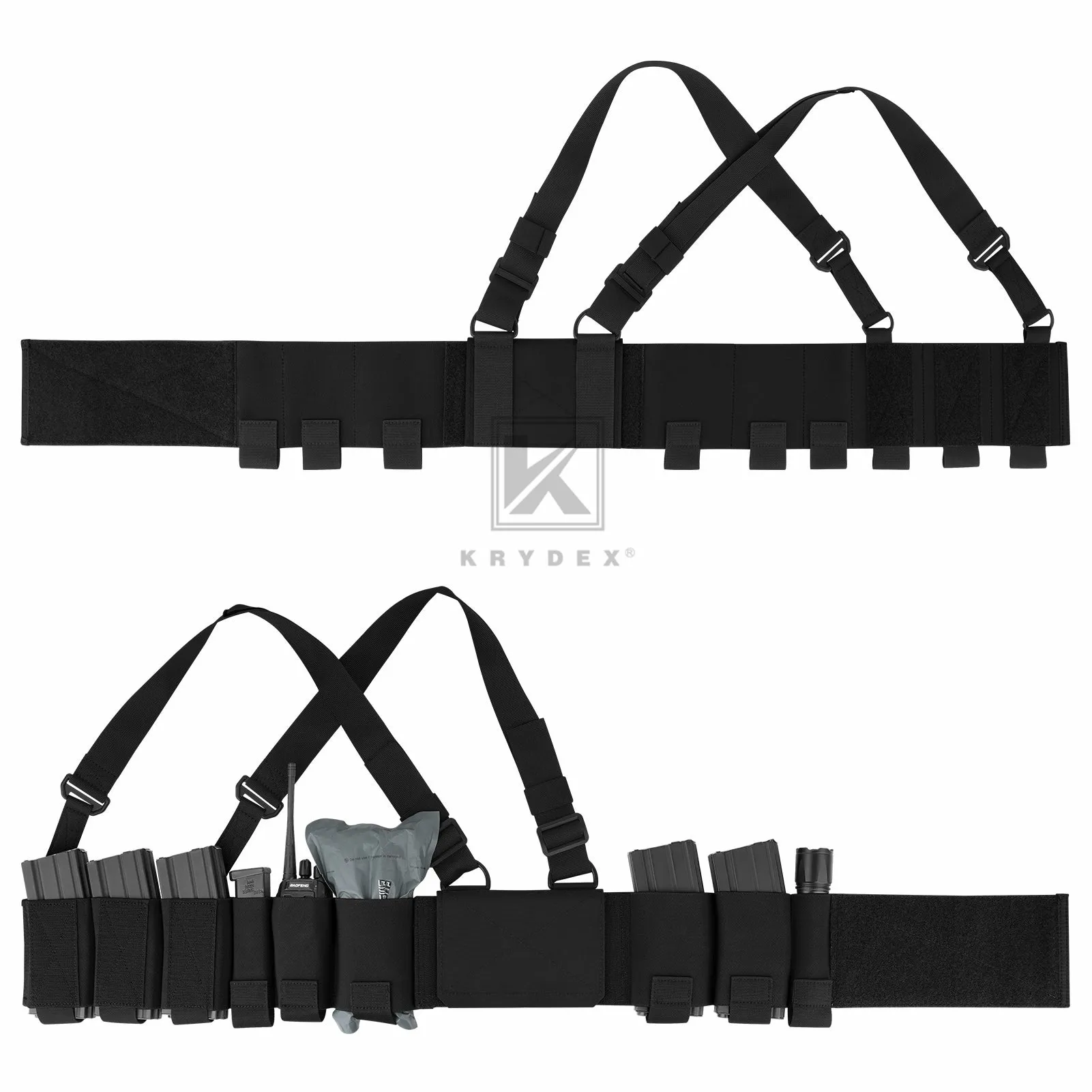 Krydex Tactical Ready Chest Rig Concealed Rig Elastic Cummerbund X Harness   Sticky GP Candy Pouch