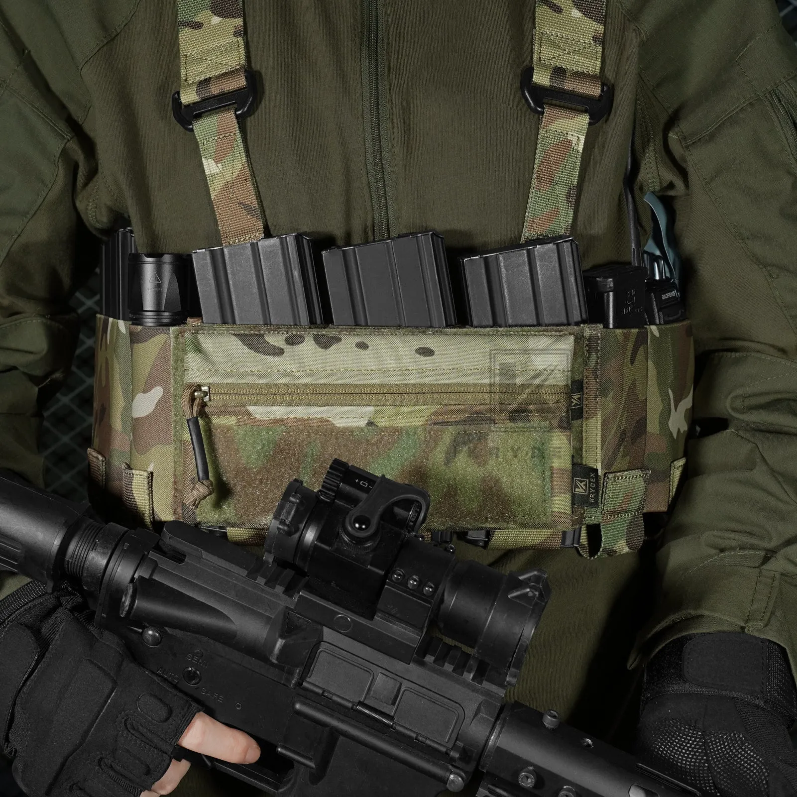 Krydex Tactical Ready Chest Rig Concealed Rig Elastic Cummerbund X Harness   Sticky GP Candy Pouch