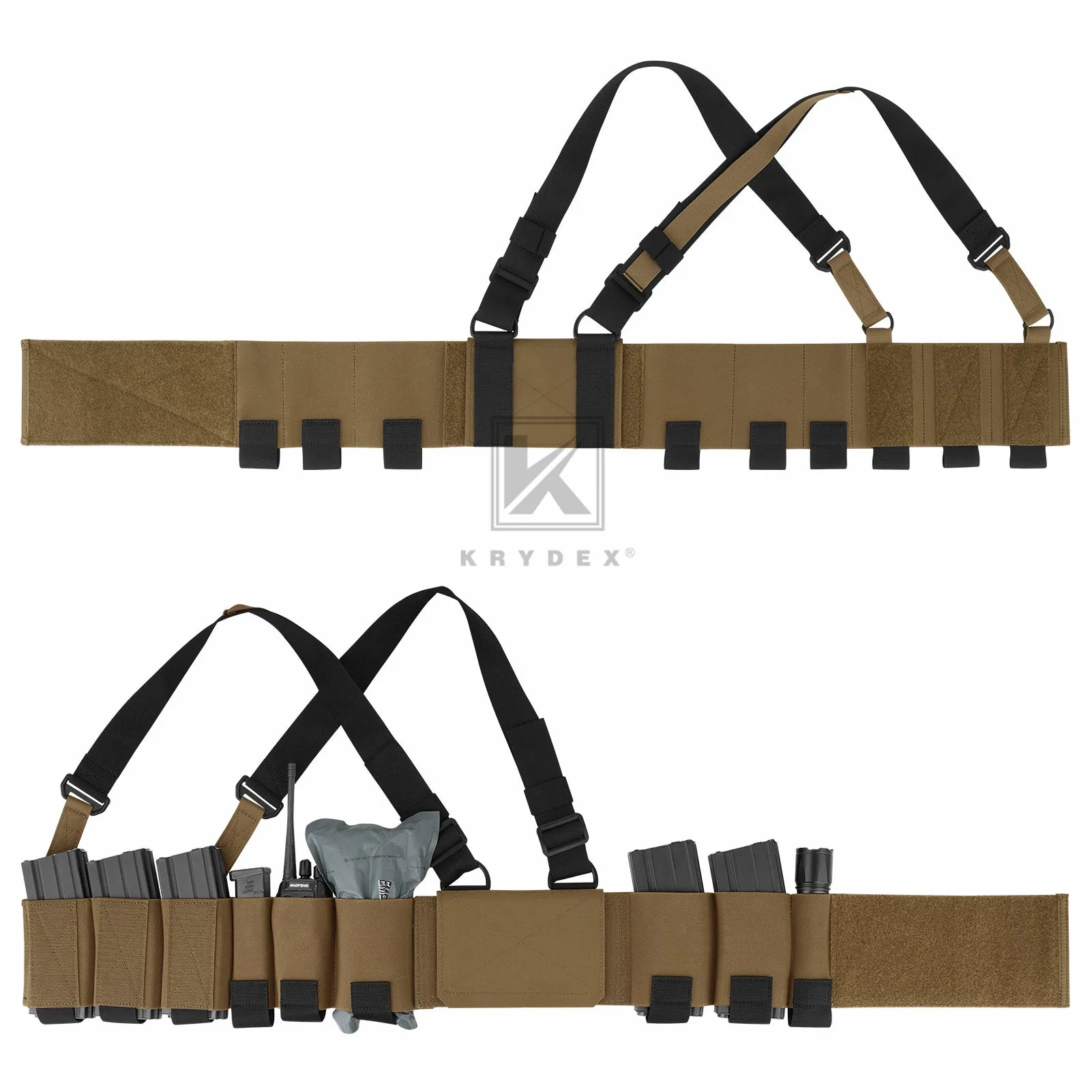 Krydex Tactical Ready Chest Rig Concealed Rig Elastic Cummerbund X Harness   Sticky GP Candy Pouch
