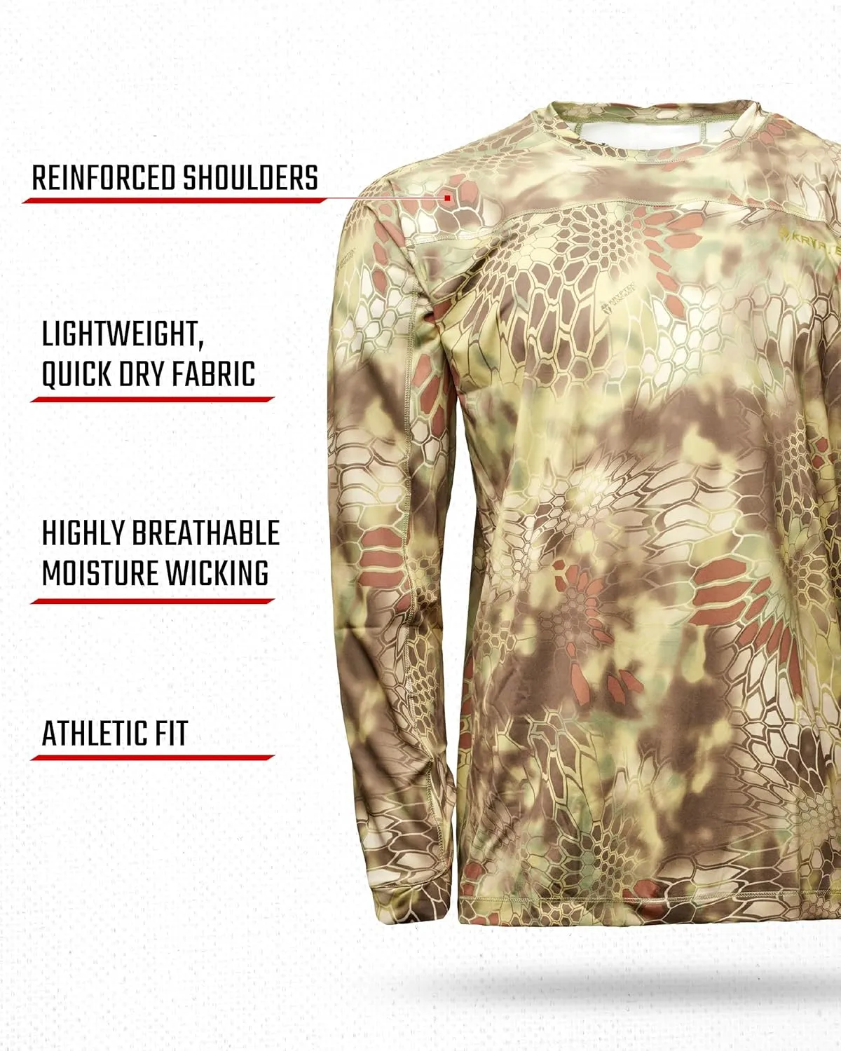 Kryptek Men’s Valhalla Lightweight Long Sleeve Camo Hunting Shirt