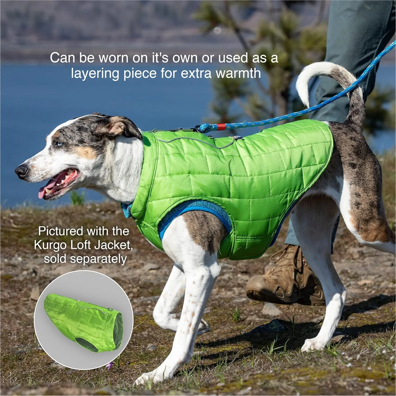Kurgo Core Dog Sweater, Knit Dog Sweater with Fleece Lining, Cold Weather Pet Jacket, Zipper Opening for Harness, Adjustable Neck, Year-Round Sweater for Small Dogs (Heather Orange, X-Small)