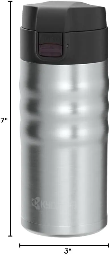 Kyocera MB-12F SS 12oz. Ceramic Coated Interior, Double Wall Vacuum Insulated, Stainless Steel Travel Mug-Stainless Steel