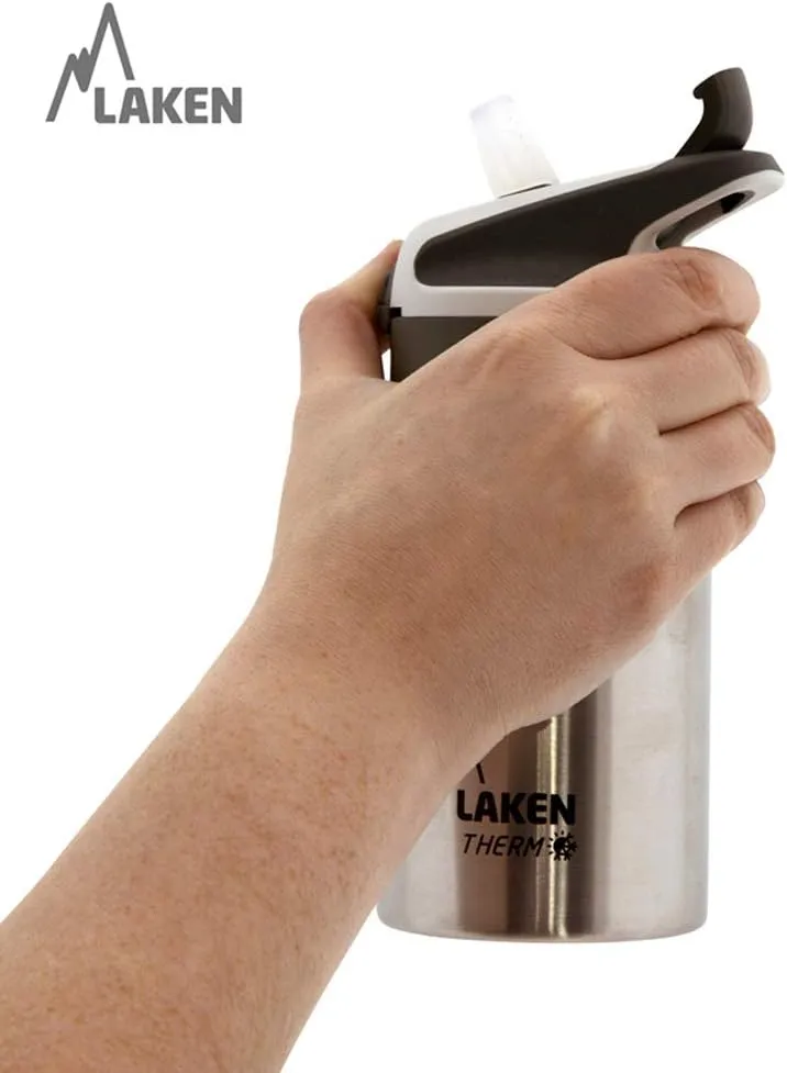 Laken Summit Stainless Steel Insulated Water Bottle with Sport Straw Cap and Lock, Leakproof, 25oz, Plain