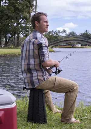 Lapras 𝟏𝟓 𝐘𝐄𝐀𝐑𝐒 𝐖𝐀𝐑𝐑𝐀𝐍𝐓𝐘 Portable Folding Stool, 2nd Gen Adjustable Telescoping Stool for Camping/Fishing/Hiking/Travel/BBQ/Garden, Retractable/Foldable Plastic Stool