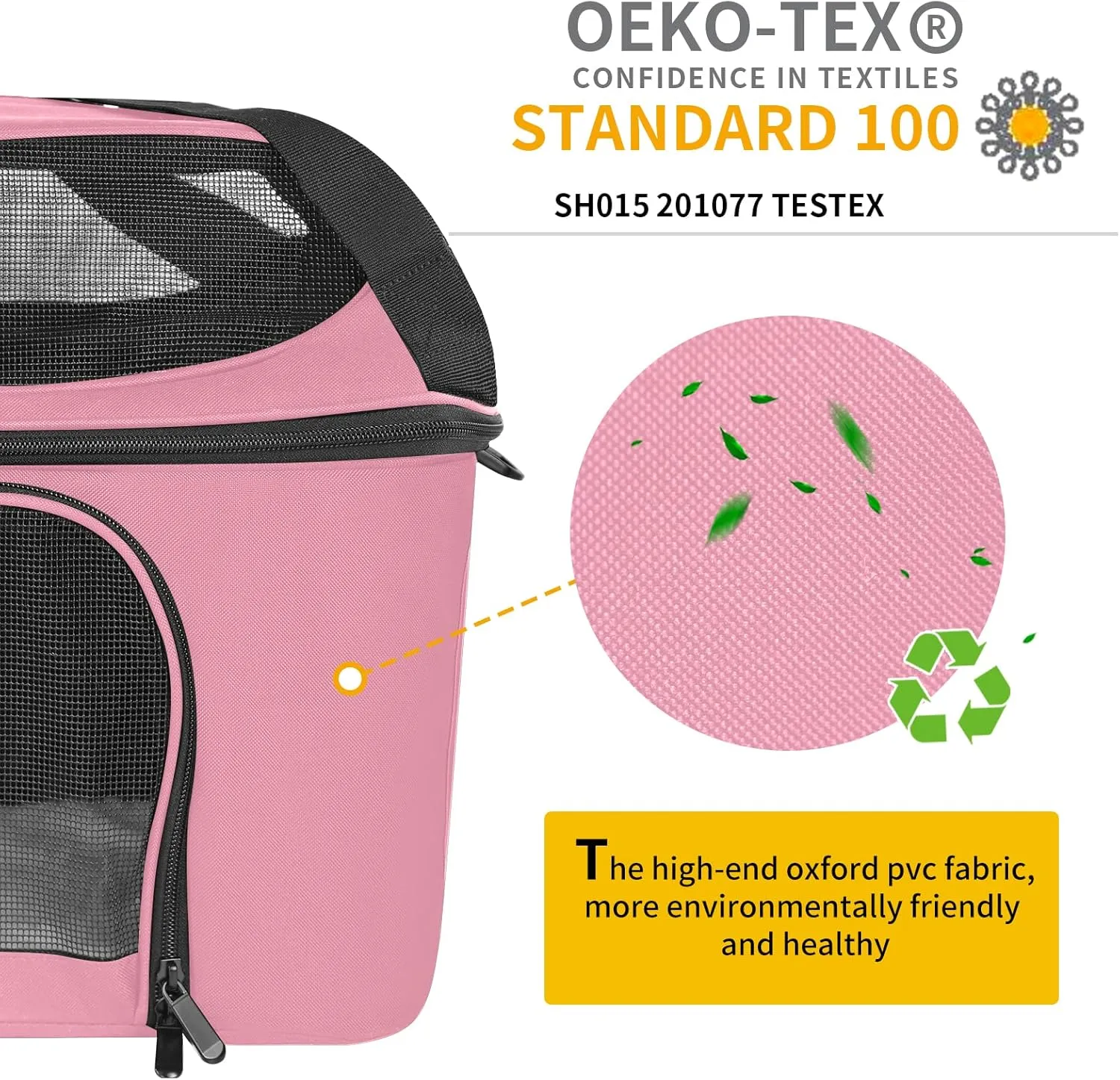 Large Cat Carrier for 2 Cats Soft Side Pet Carrier for Puppy Kitten, Collapsible Travel Small Dog Carriers, TSA Airline Approved Cat Carrier for Large Cats 20 lbs-Pink