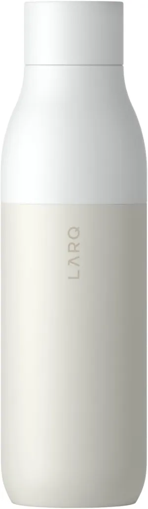 LARQ Bottle PureVis 25 oz - Self-Cleaning and Insulated Stainless Steel Water Bottle with UV Water Purifier and Award-winning Design | Reusable & Travel Friendly, Granite White