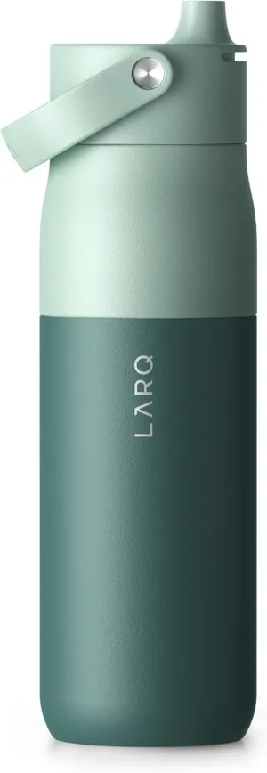LARQ Bottle Swig Top 34oz - Insulated Stainless Steel Water Bottle With Built-In Silicone Handle | Thermos, BPA Free | Reusable Water Bottle for Sports, Gym, and Travel, Eucalyptus Green