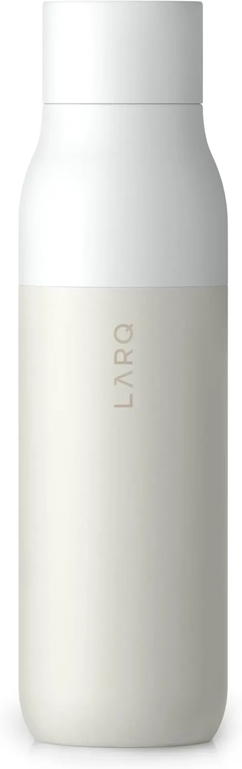 LARQ Bottle Twist Top 17 oz - Insulated Stainless Steel Water Bottle | Thermos, BPA Free | Reusable Water Bottle for Camping, Office, and Travel | Keep Drinks Cold and Hot, Granite White