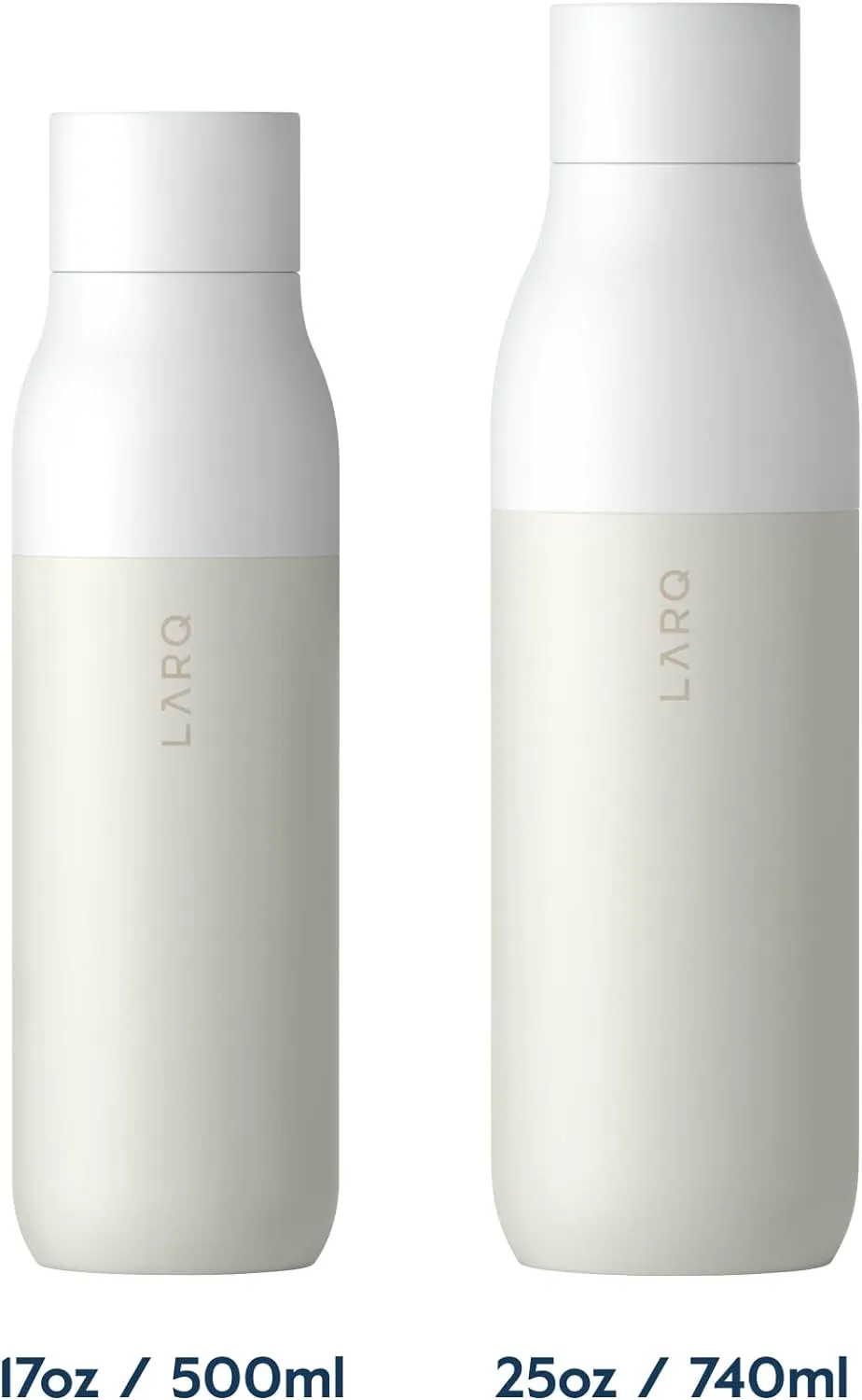 LARQ Bottle Twist Top 17 oz - Insulated Stainless Steel Water Bottle | Thermos, BPA Free | Reusable Water Bottle for Camping, Office, and Travel | Keep Drinks Cold and Hot, Granite White