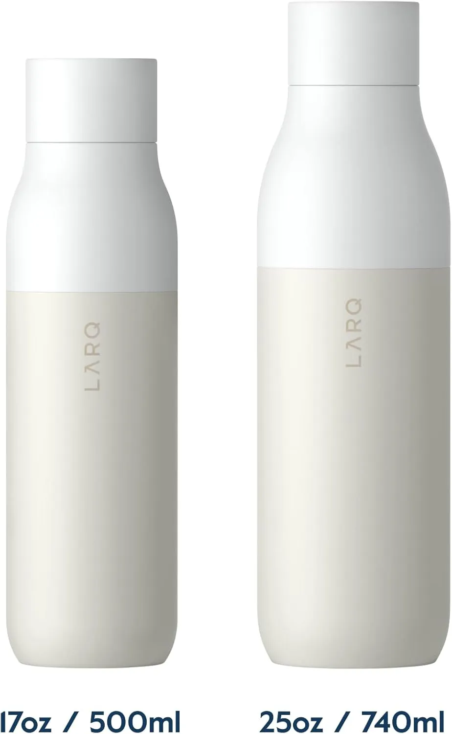 LARQ Bottle Twist Top 25 oz - Insulated Stainless Steel Water Bottle | Thermos, BPA Free | Reusable Water Bottle for Camping, Office, and Travel | Keep Drinks Cold and Hot, Granite White