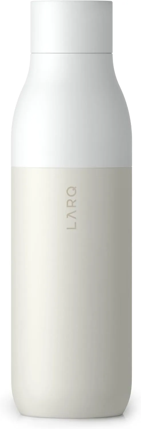 LARQ Bottle Twist Top 25 oz - Insulated Stainless Steel Water Bottle | Thermos, BPA Free | Reusable Water Bottle for Camping, Office, and Travel | Keep Drinks Cold and Hot, Granite White