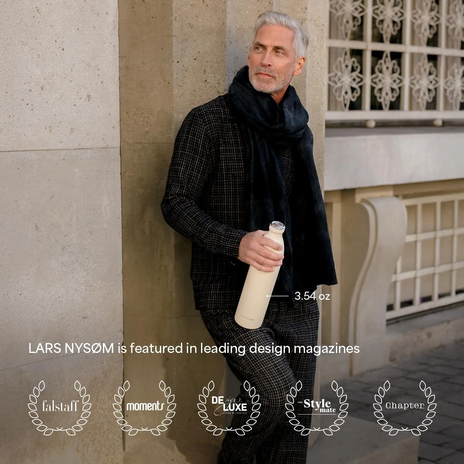 LARS NYSØM Stainless Steel Insulated Water Bottle 12oz 17oz 25oz 34oz 51oz | Insulated Thermo Flask for Hot and Cold Beverages | Leakproof Drinking Bottle (Sage Green, 11.9oz)