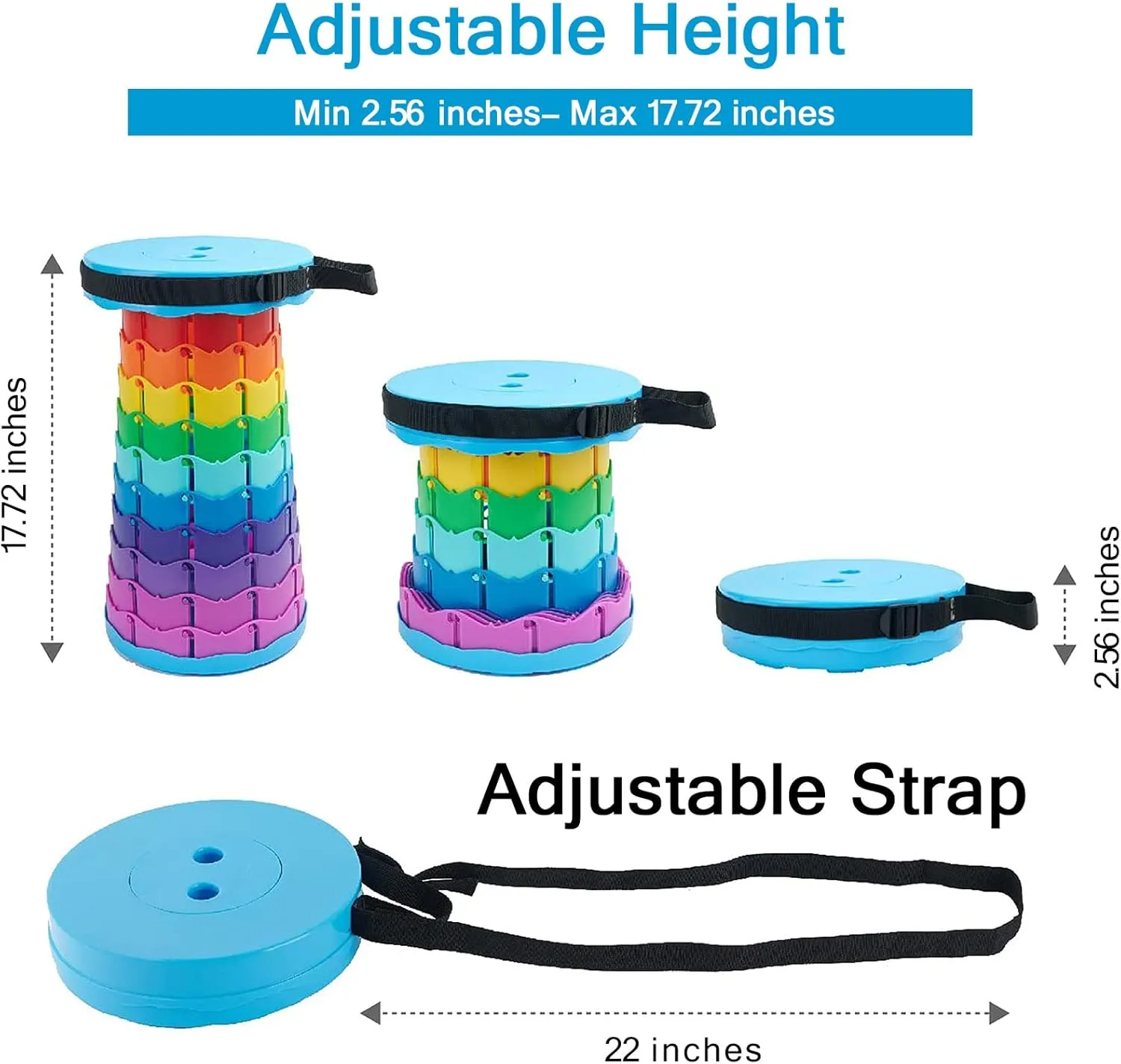 LB 2024 Upgraded Portable Collapsible Retractable Folding Stool, Lightweight Telescoping Foldable Camping Stool for Adults for Outdoor Fishing Hiking Gardening Travel BBQ, Hunting, Indoor Activities