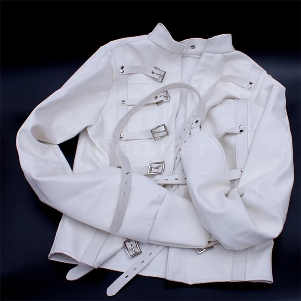 Leather Body Harness Straight Jacket Hand Cross Arm Guard Sleeve Adjustable Halloween Novelty Fancy Cosplay Costume