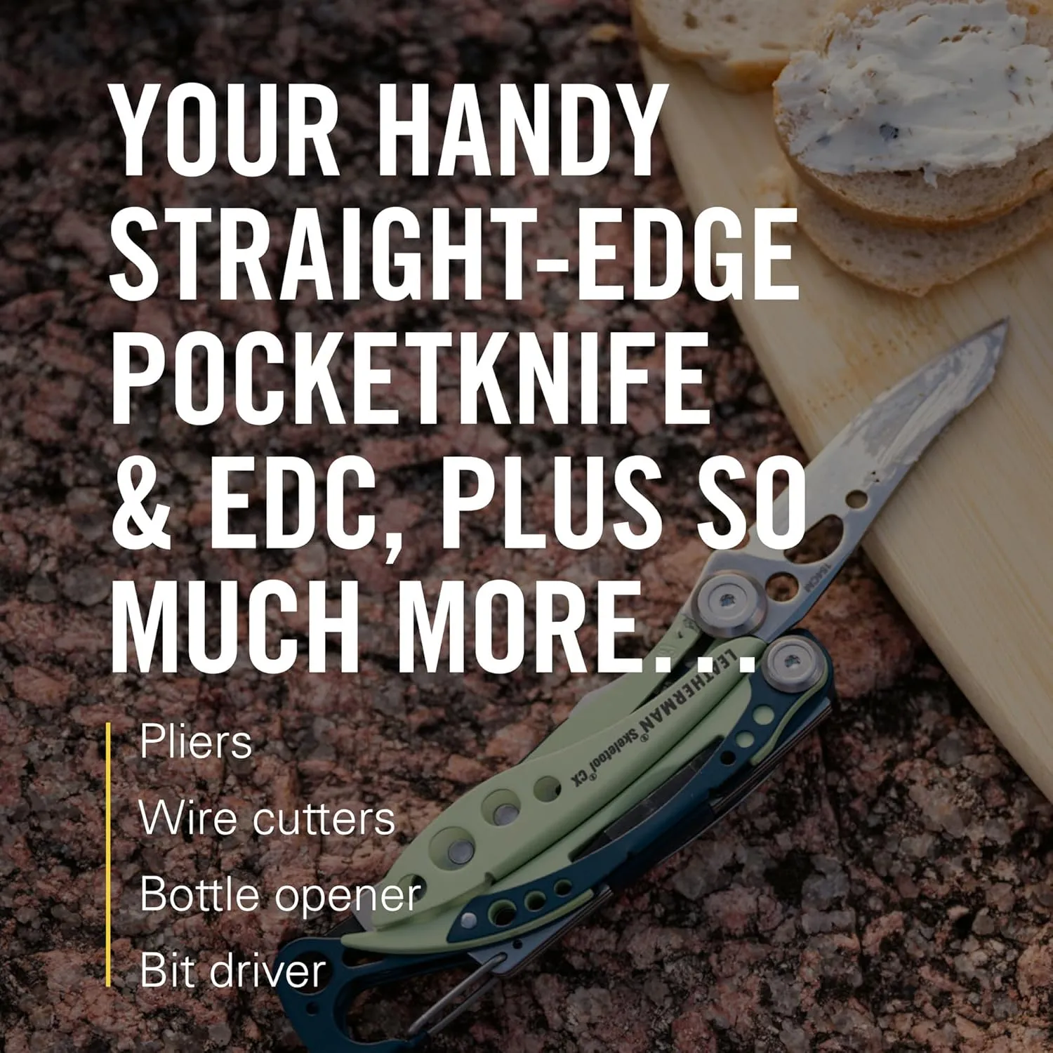 LEATHERMAN, Skeletool CX, 7-in-1 Lightweight, Minimalist Multi-Tool for Everyday Carry (EDC), Home, Garden & Outdoors, Paradise Blue