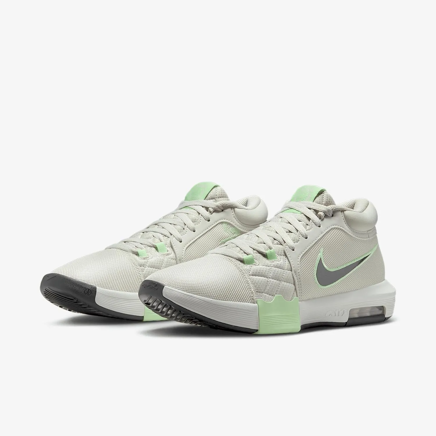 Lebron Witness VIII Basketball Shoes (HQ2139-002, Light Bone/Vapor Green/Swan/Anthracite)