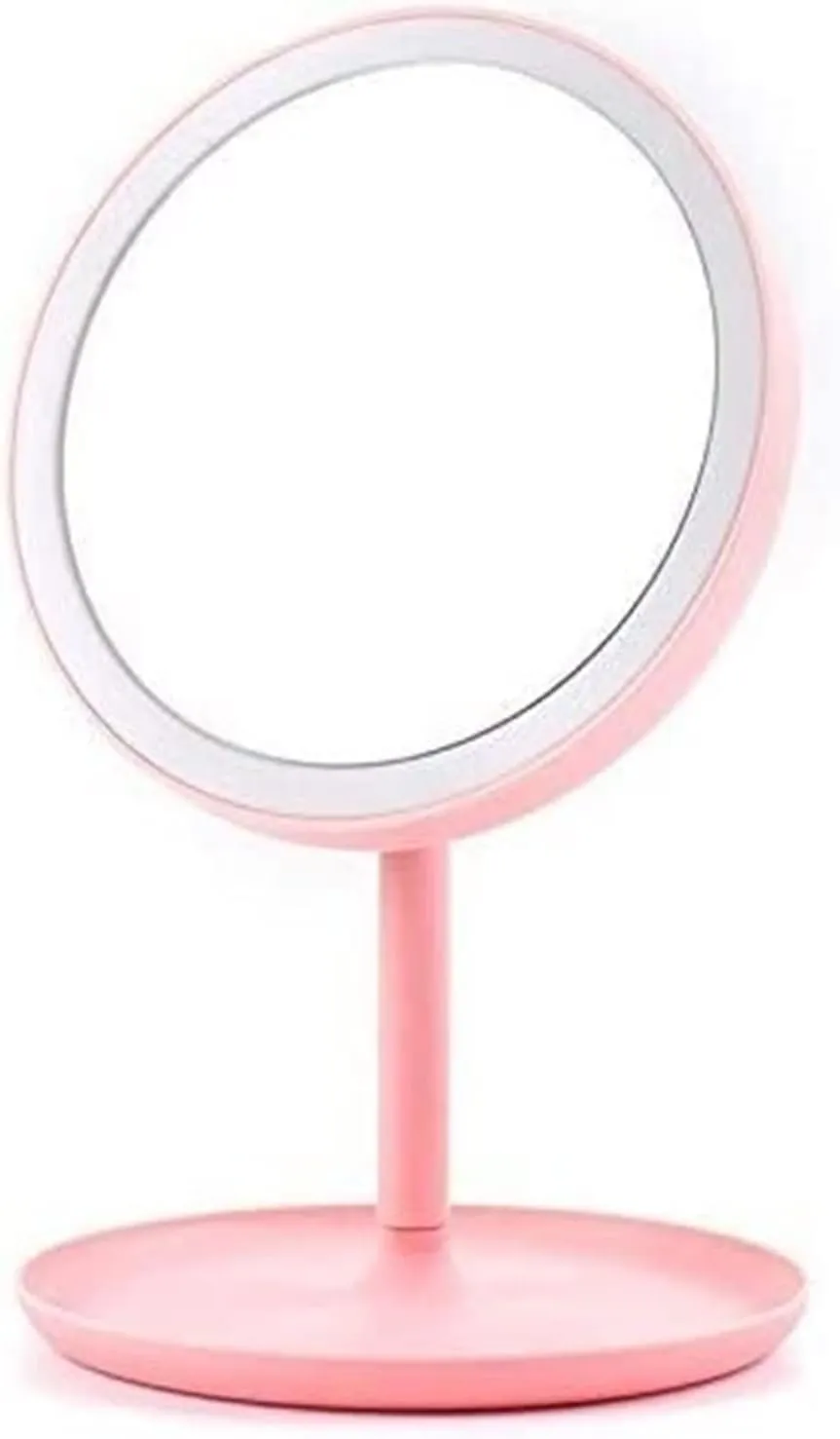 Led Portable Makeup Mirror, Makeup Mirror LED Lighted Dimmable t-Button Screen Rotation Bathroom Cosmetic Mirror Table