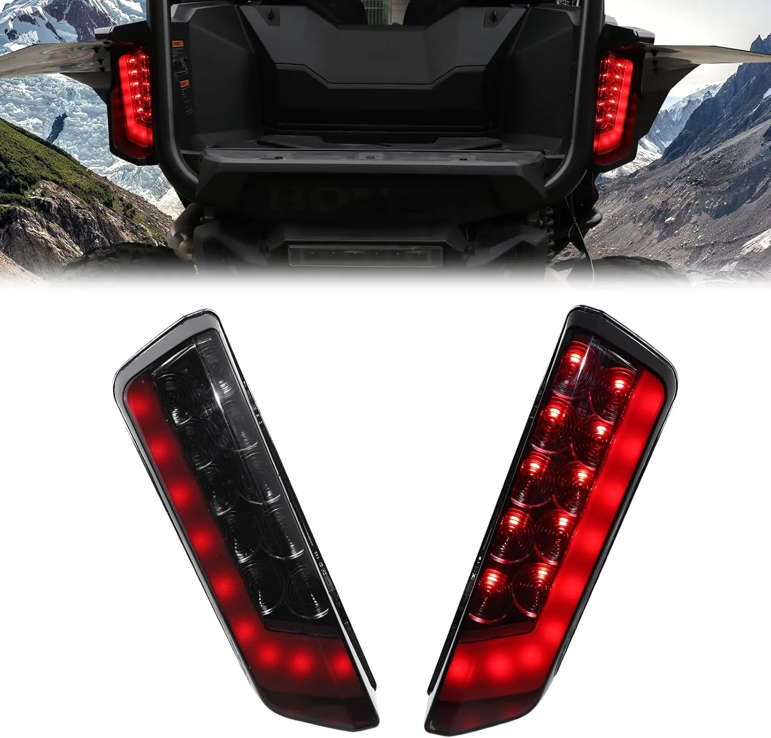 LED Tail Light Assembly for Honda Talon 1000 Accessories – Waterproof Smoked Black Taillight Rear Brake Lamps Kit Compatible with Honda Talon 1000X 1000R 1000X-4 2019-2024 (2PCS)