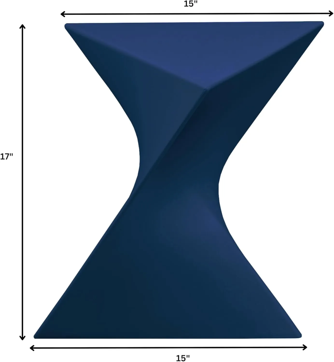 LeisureMod 15.75" Navy Blue Stackable Side Table - Weather-Resistant Plastic Triangular Accent End Table for Indoor & Outdoor Use