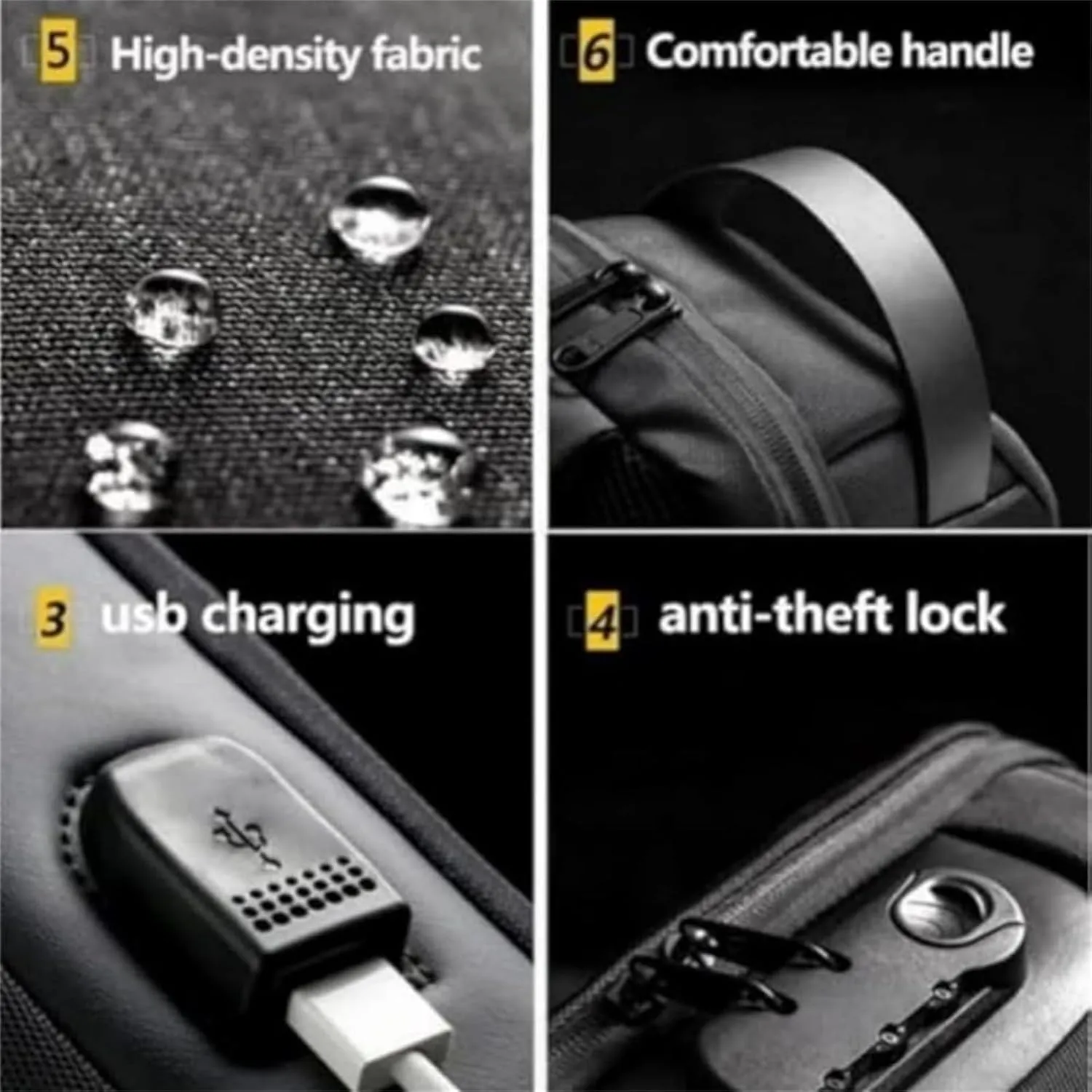 Leyweio Bag, Auricz Bag, New Carbon Fiber Streamline Sling Bags, Waterproof Crossbody Bag with USB Port, for Hiking