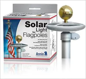 Liberty Telescopic Flagpole Kit Bundle with Solar Light & Flash Collar